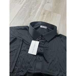 Collars and Co  Collar Solid Black Size 3XL Black Polo